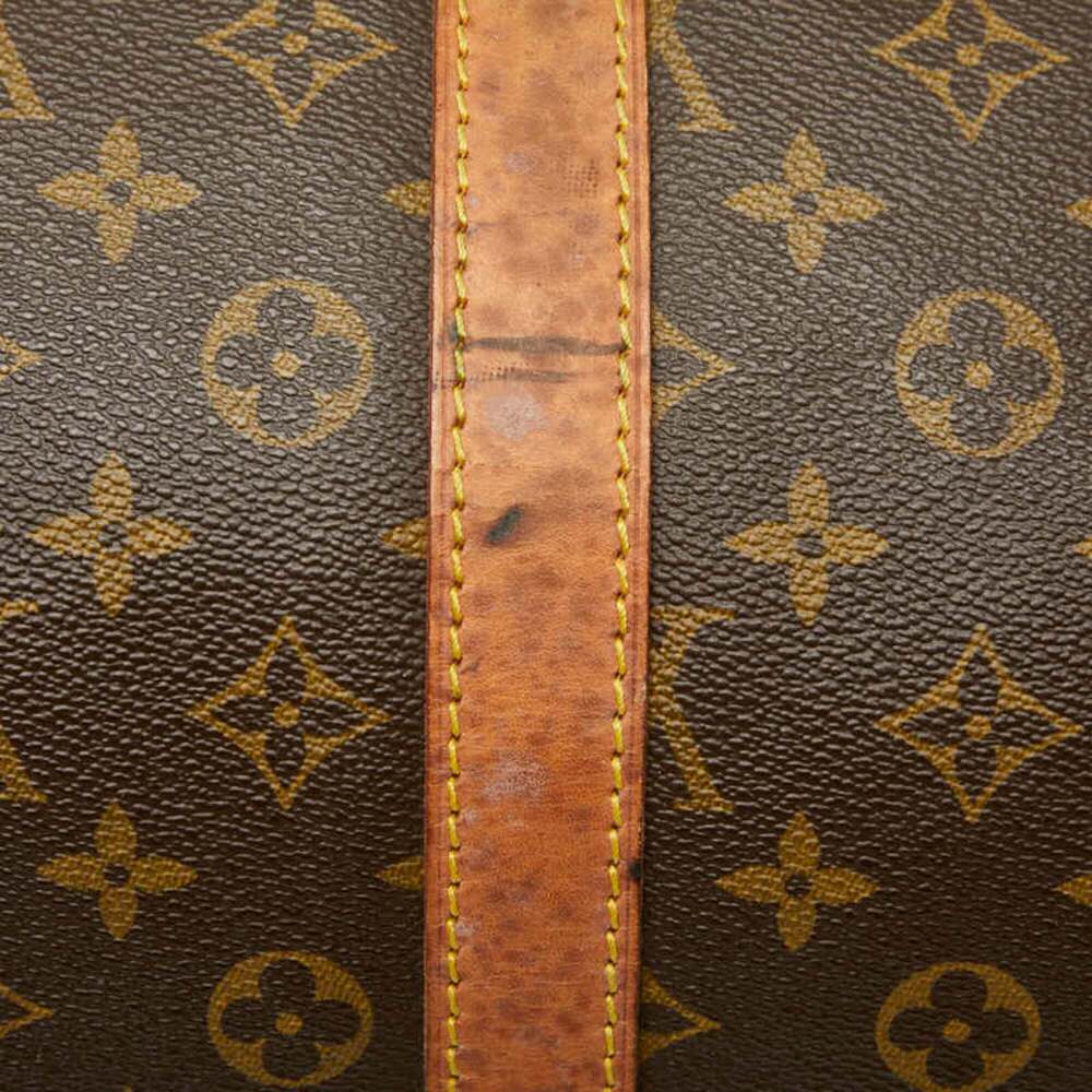 LOUIS VUITTON Authentic Brown Monogram Leather Keepall 55 Boston Bag - Picture 12 of 16